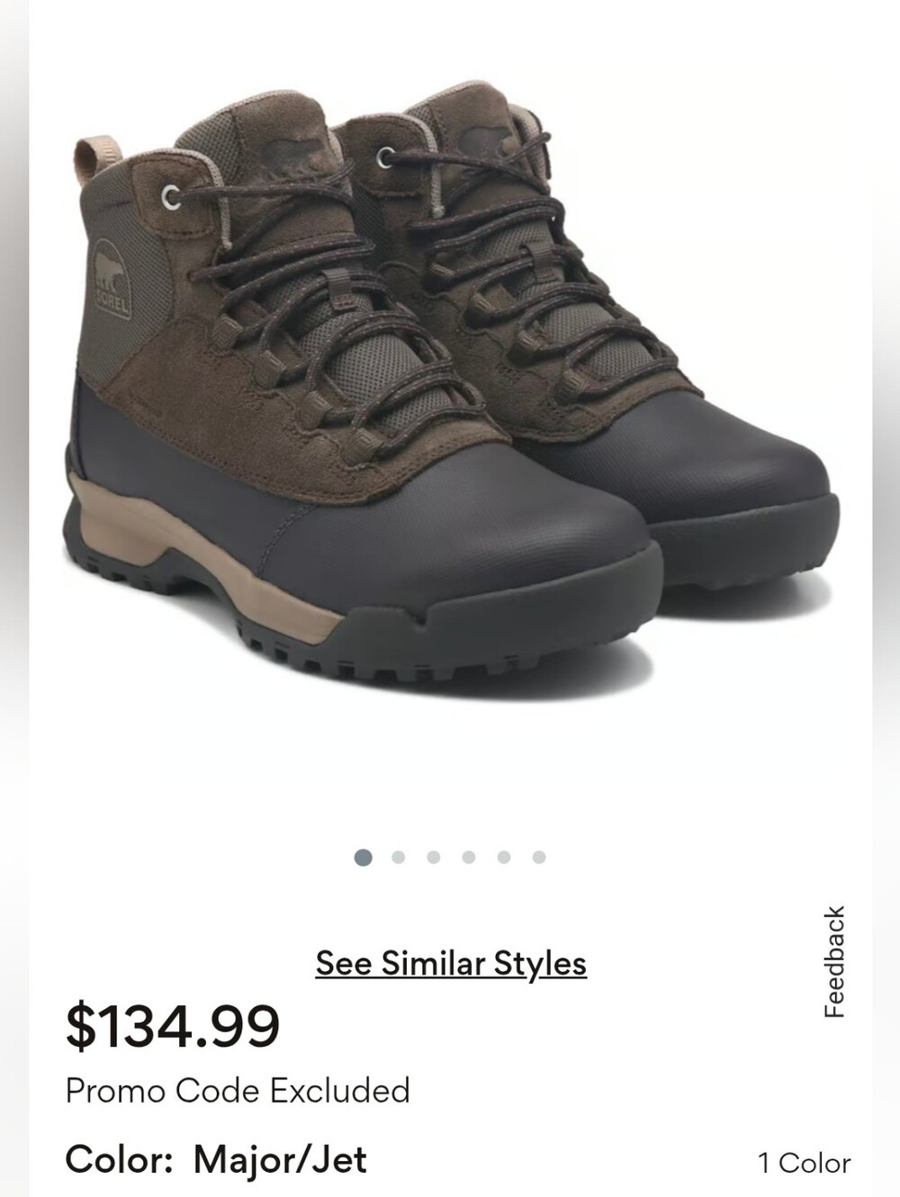 Sorel Buxton Lite  / Major/Jet / Size 10.5